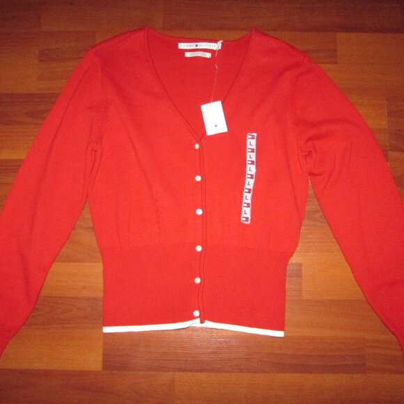 Tommy Hilfiger Red Sporty Cardigan - L - New - Picture 7 of 12
